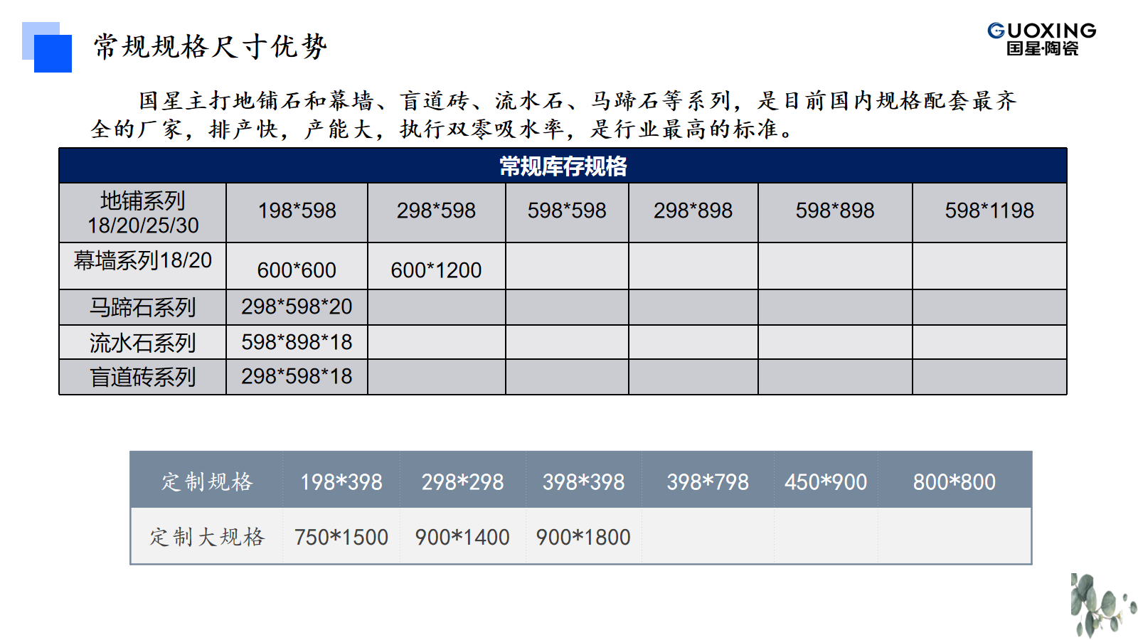 国星陶瓷地铺石规格厚度与破坏强度数据图册页